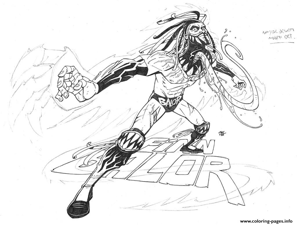 Wwe wrestling finn balor coloring page printable