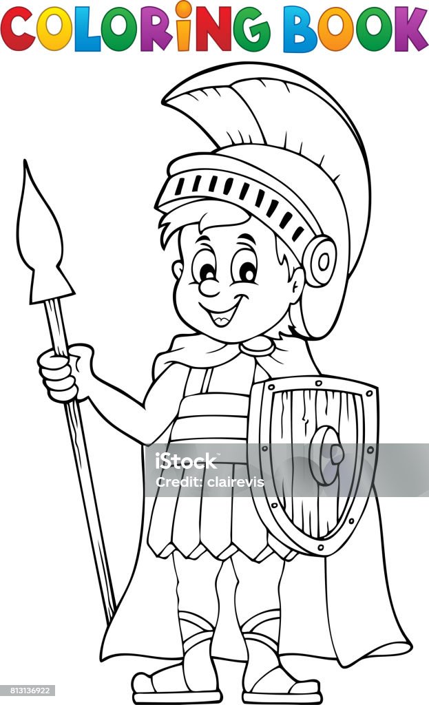 Coloring book roman soldier