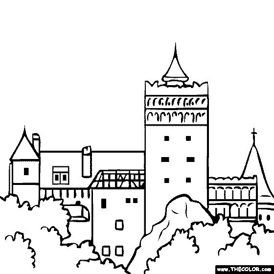 Bran castle romania draculas castle coloring coloring pages castle coloring page free coloring pages