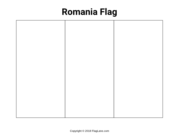 Free romania flag coloring page