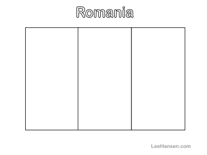 Printable flag of romania coloring page