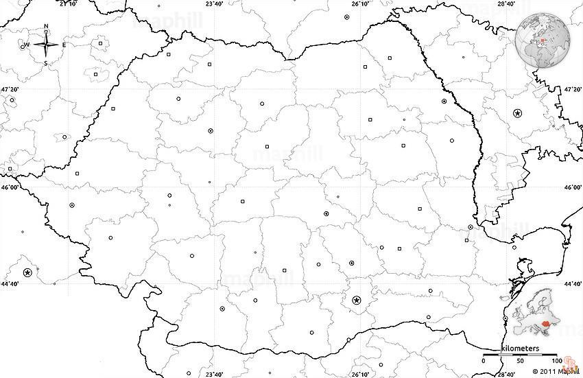 Explore romanian with our printable map coloring pages