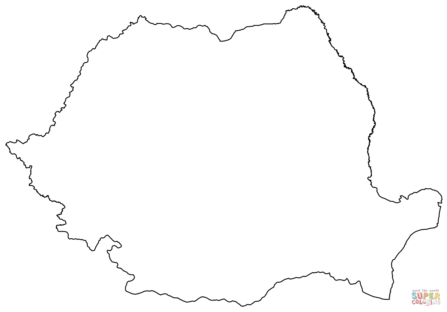 Outline map of romania coloring page free printable coloring pages