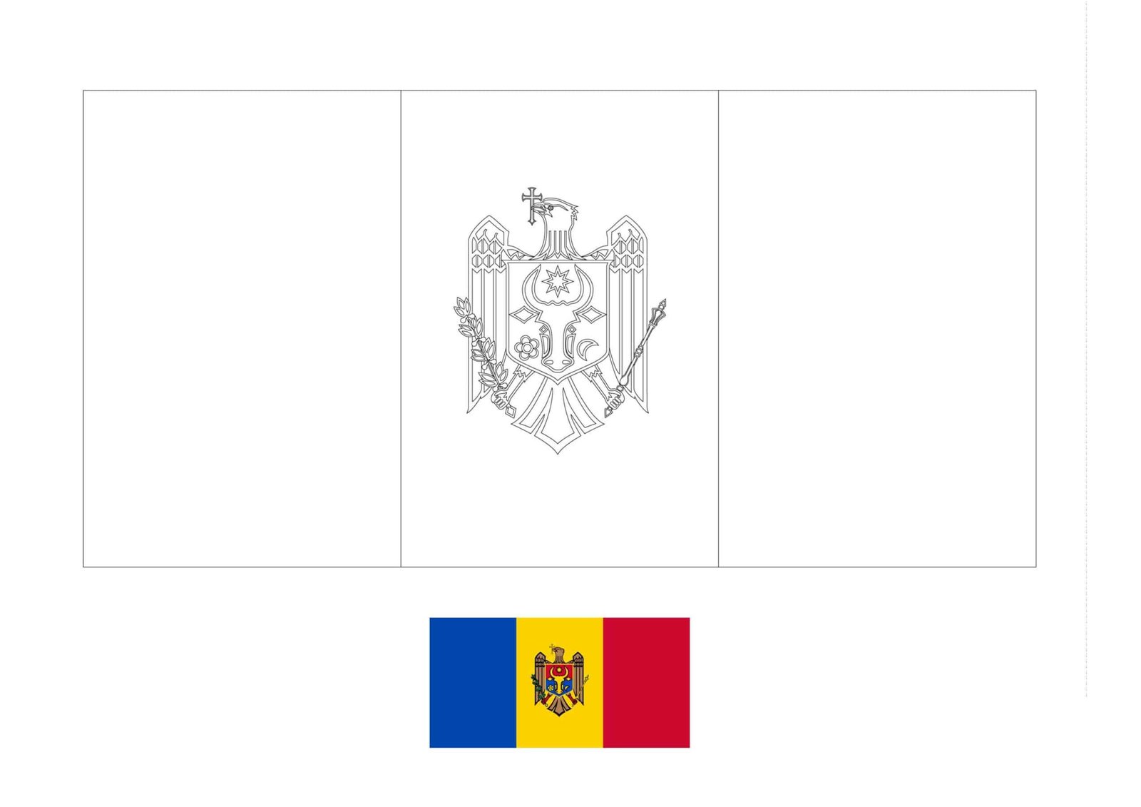 Flag of moldova coloring page