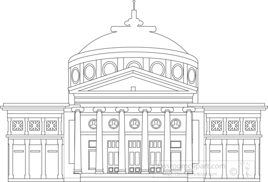 Architecture black and white outline clipart