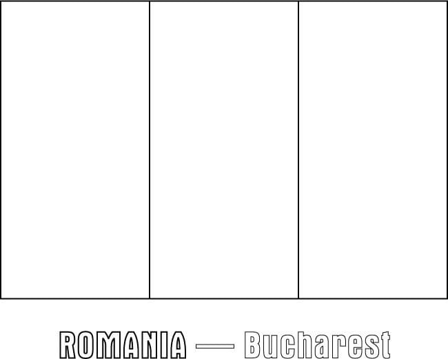 Printable flag of romania coloring page