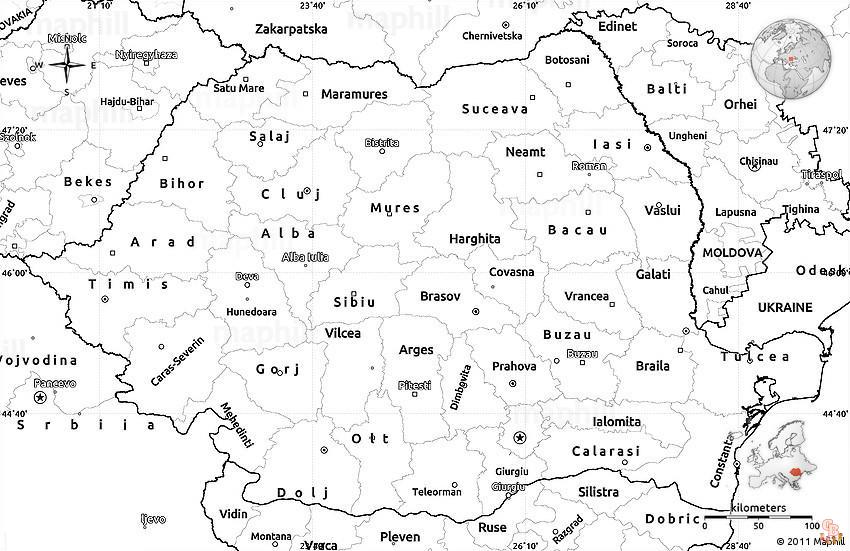 Explore romanian with our printable map coloring pages