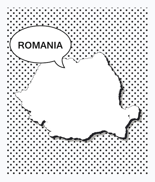 Premium vector pop art map of romania