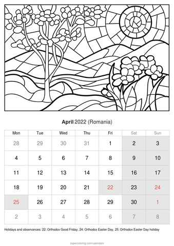 April calendar