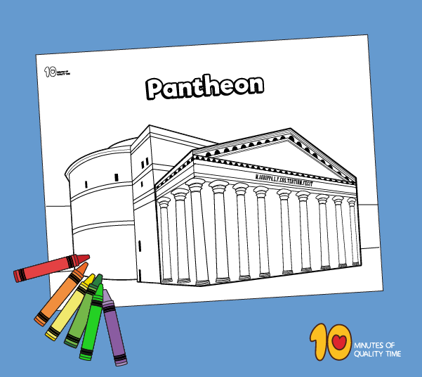 The pantheon in rome coloring page â minutes of quality time