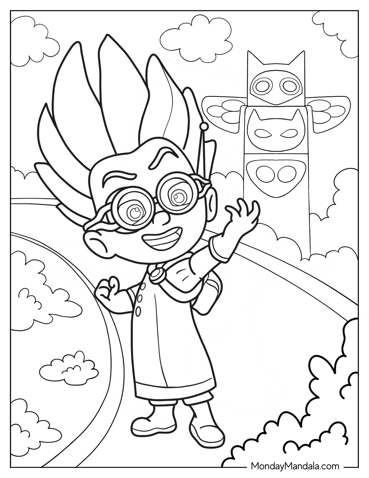 Pj masks coloring pages free pdf printables