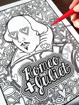 Romeo juliet shakespeare coloring pages by tracee orman tpt