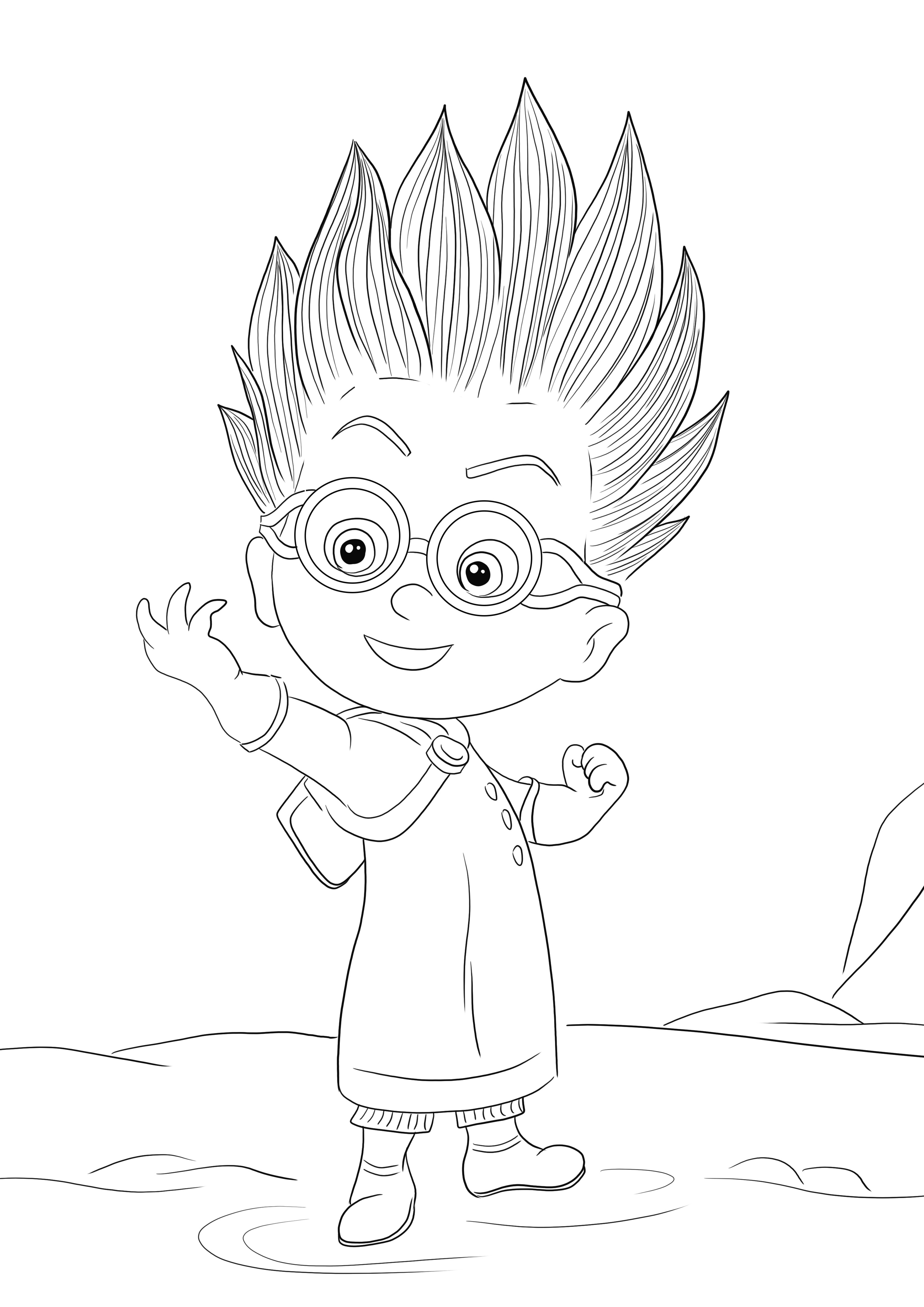 Romeo from pj masks coloring sheet free to print and color for kids