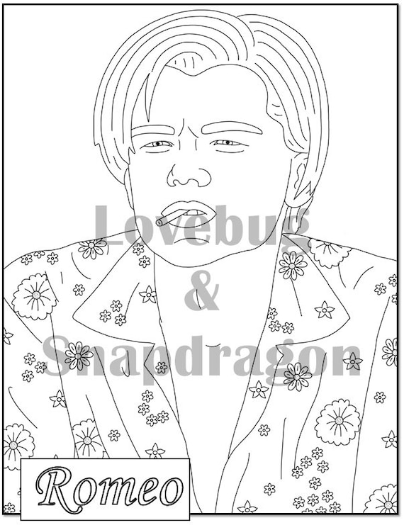 Romeo and juliet digital coloring book instant print pdf indoor activity art therapy coloring pages romance instant download