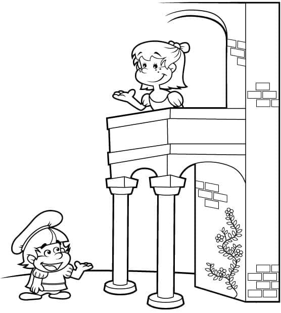 Drawing of romeo and juliet coloring page