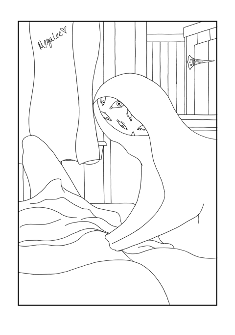 Eyeball guy coloring page