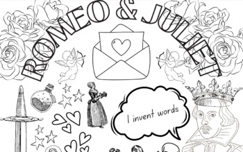 Romeo juliet coloring page by nina bees tpt tpt