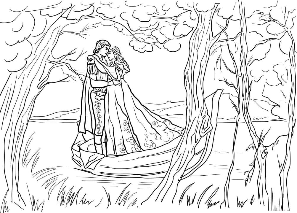 Drawing of romeo and juliet coloring page