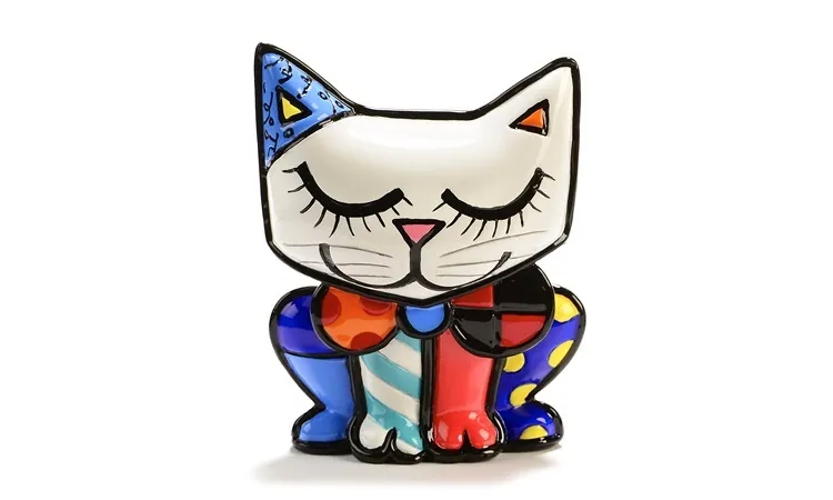 Romero britto mini miniature cat new item