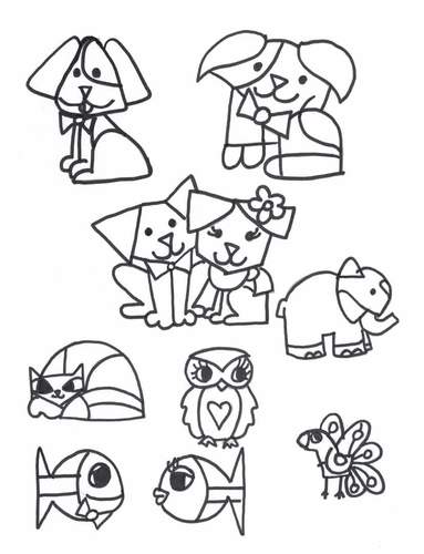 Romero britto art pop art coloring pages student drawing guide animals clip art