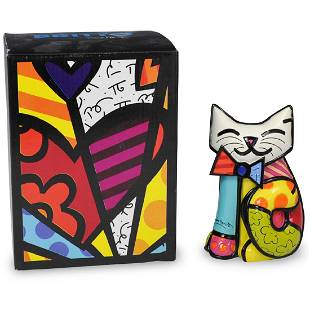 Romero britto brazilian b fun cat figurine