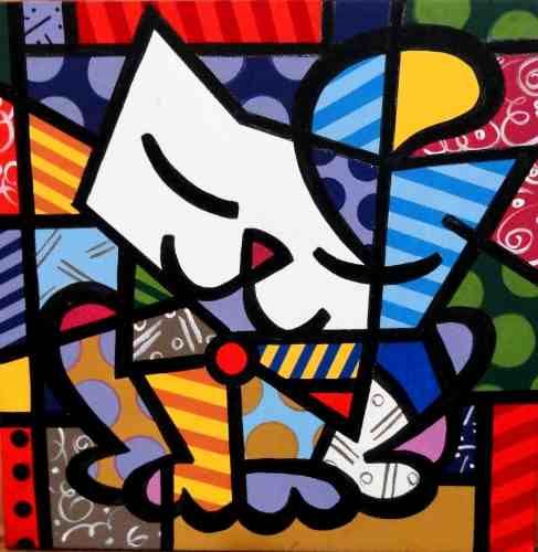 O gato romero brito colouring pages britto art romero britto art cat art