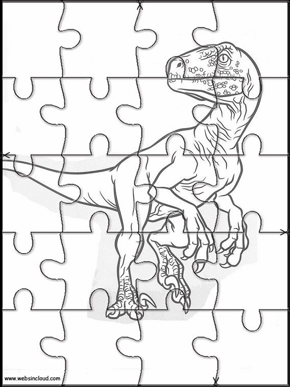 Jurassic world denteux ã imprimer et dãcouper jurassic world jeux de puzzle coloriage