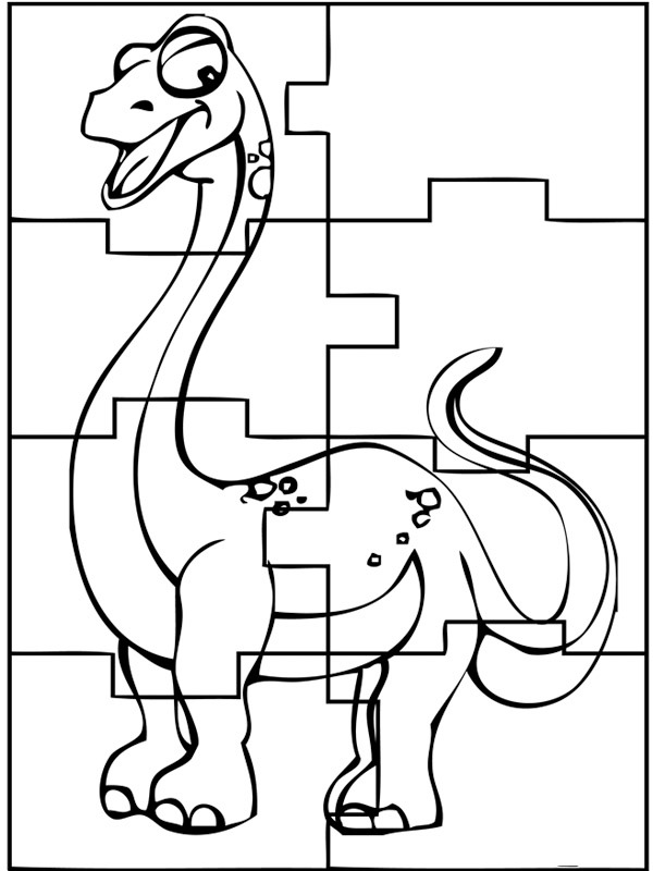 Dibujos para colorear rompecabezas de dinosaurios