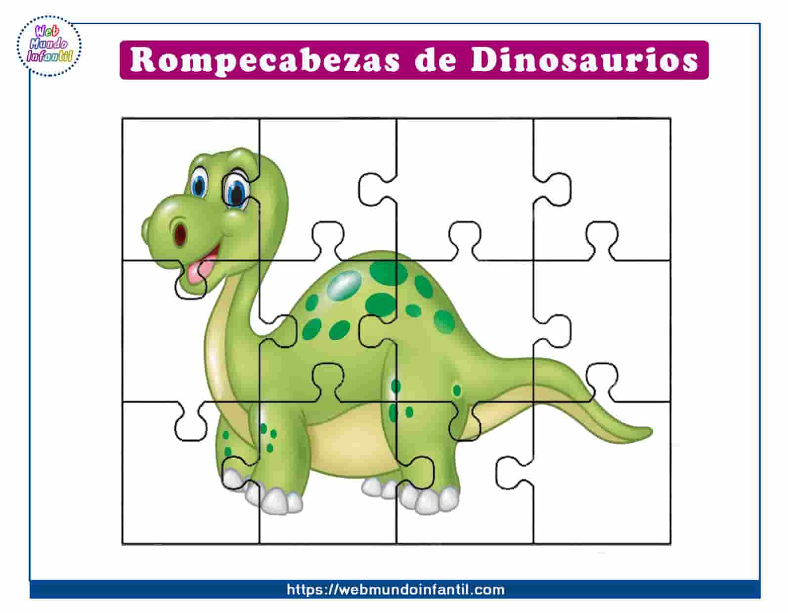 Rompecabezas de dinosaurios para imprimir puzzles