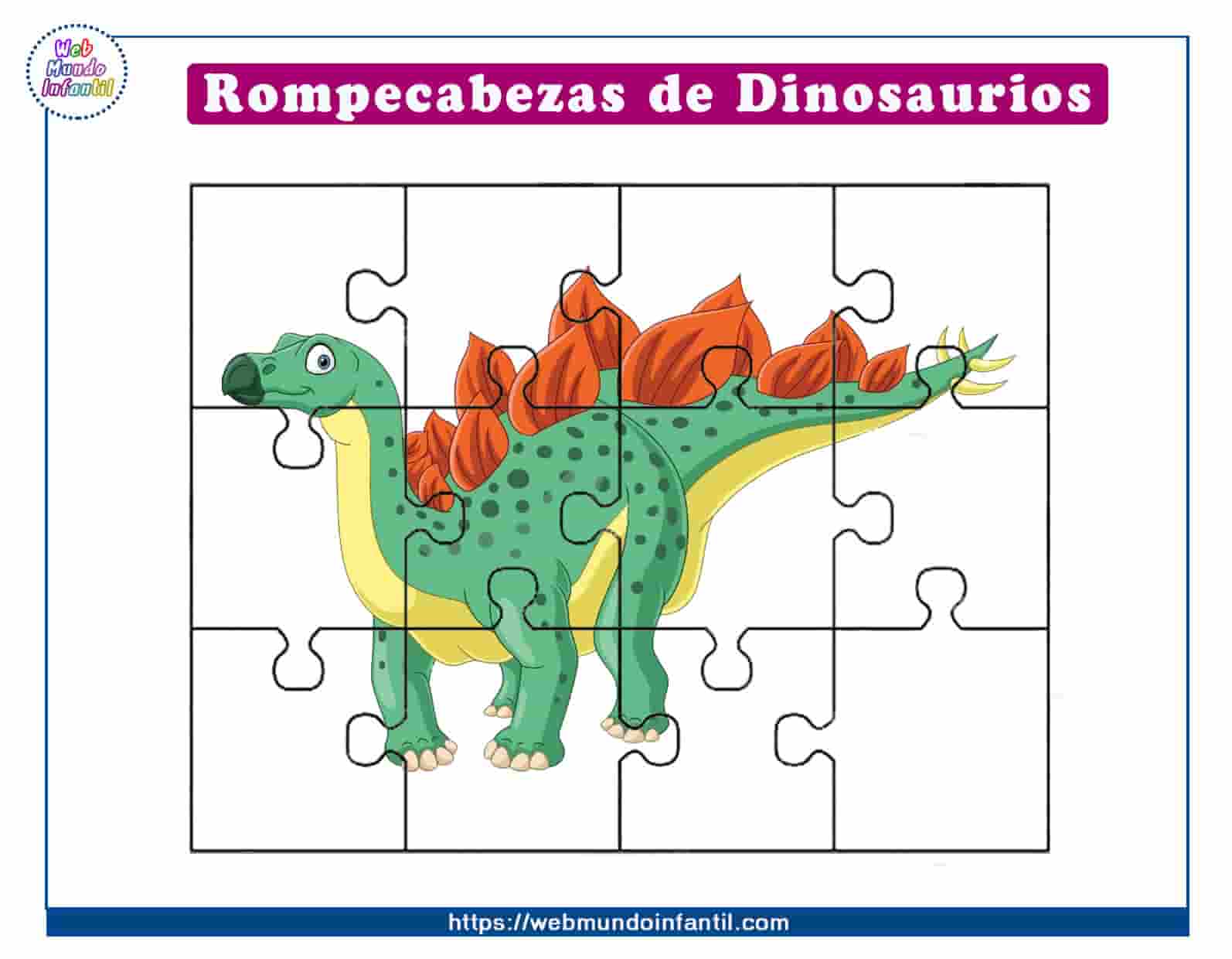 Rompecabezas de dinosaurios para imprimir puzzles