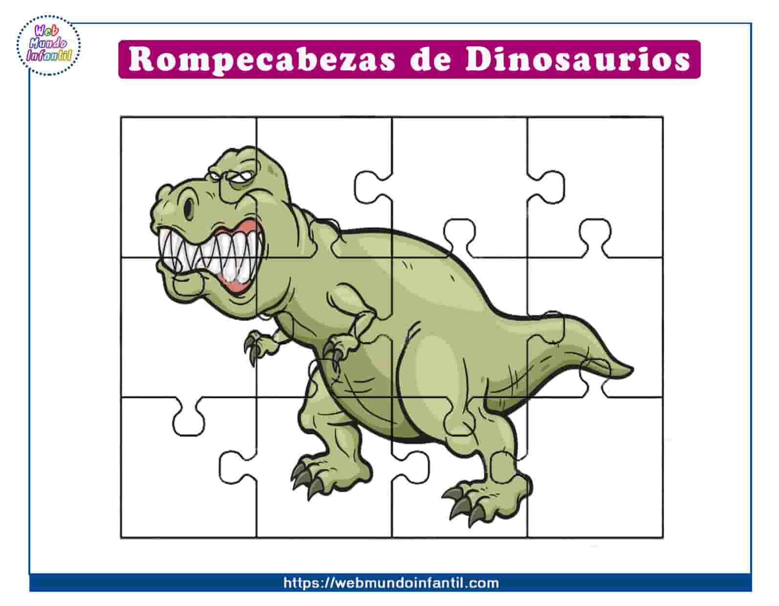 Rompecabezas de dinosaurios para imprimir puzzles