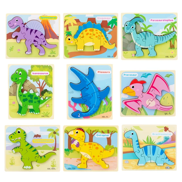 Toddler puzzles for year old boys wooden dinosaur puzzles for kids ages