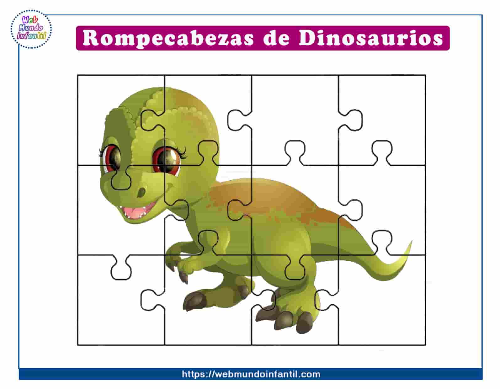 Rompecabezas de dinosaurios para imprimir puzzles