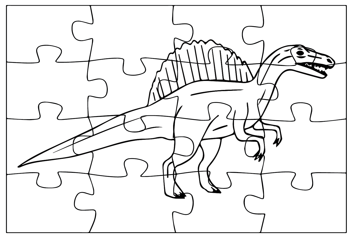 Spinosaurus aegyptiacus jigsaw puzzles to color