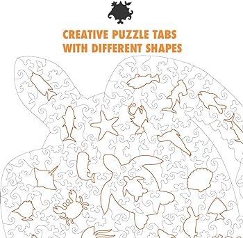 Turtle wooden jigsaw puzzle pieces x with unique shapes for adults by woodgalaxy toys games