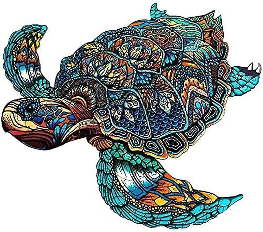 Turtle wooden puzzle unique shaped animal wooden puzzle cm piec