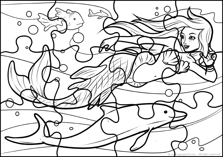 Jigsaw puzzle coloring pages