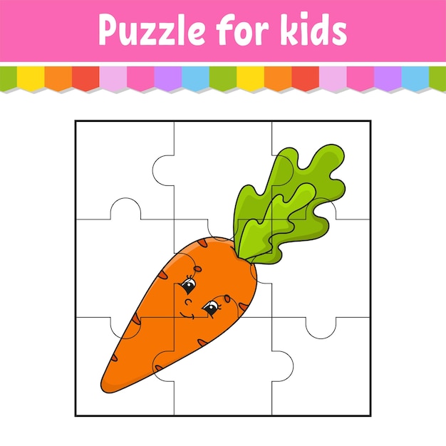 Premium vector puzzle game for kids jigsaw pieces color worksheet activity page