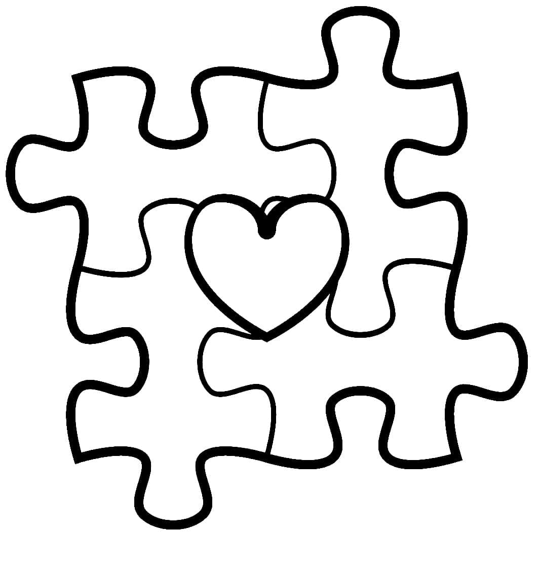 Puzzle autism awareness coloring page