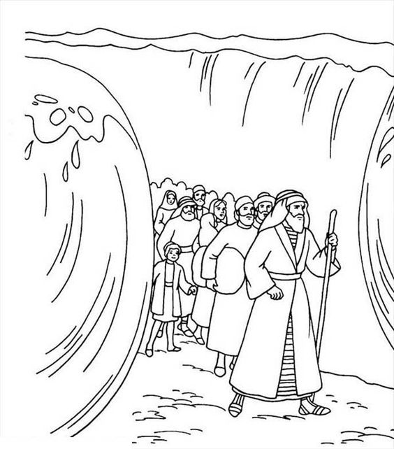 Download or print this amazing coloring page parting of the red sea coloring page sunday school coloring pages parting the red sea bible coloring pages