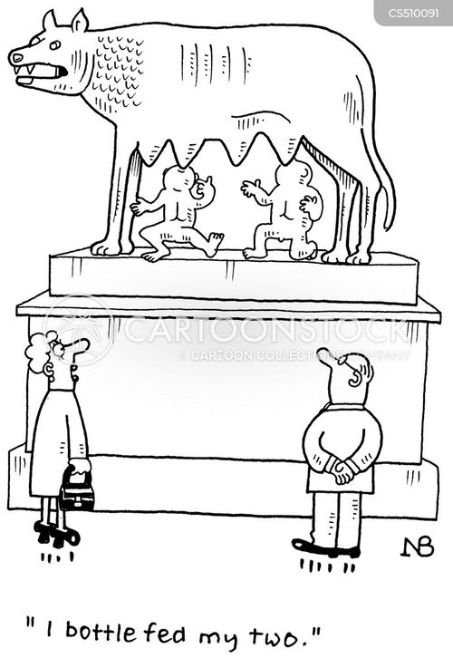 Romulus and remus cartoons and ics