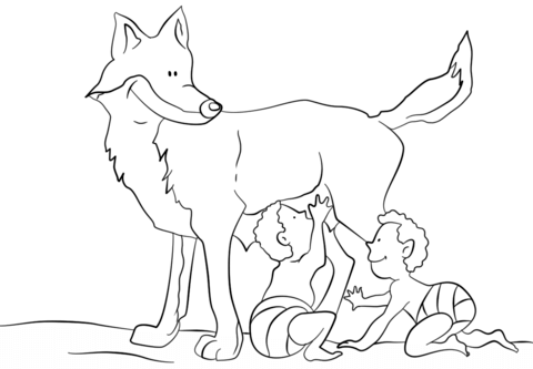 Romulus and remus coloring page free printable coloring pages