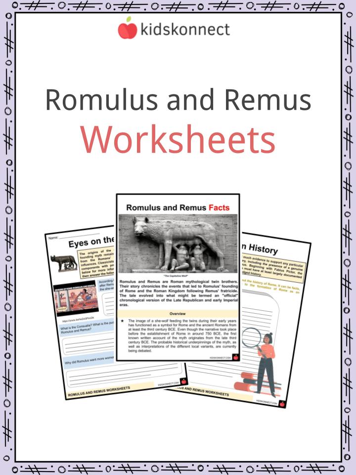 Roman mythology romulus and remus worksheets facts