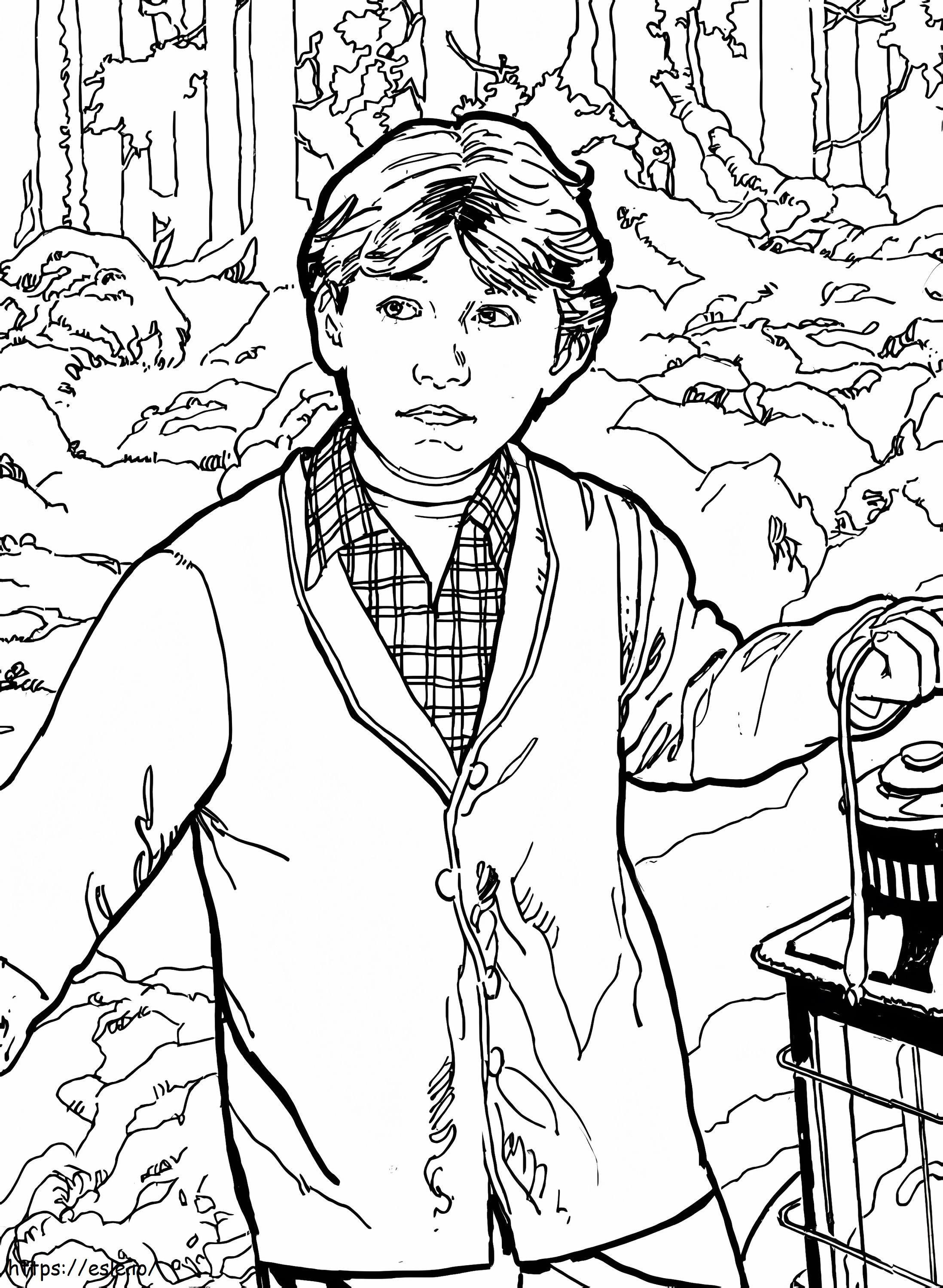 Ron weasley in the forest coloring page