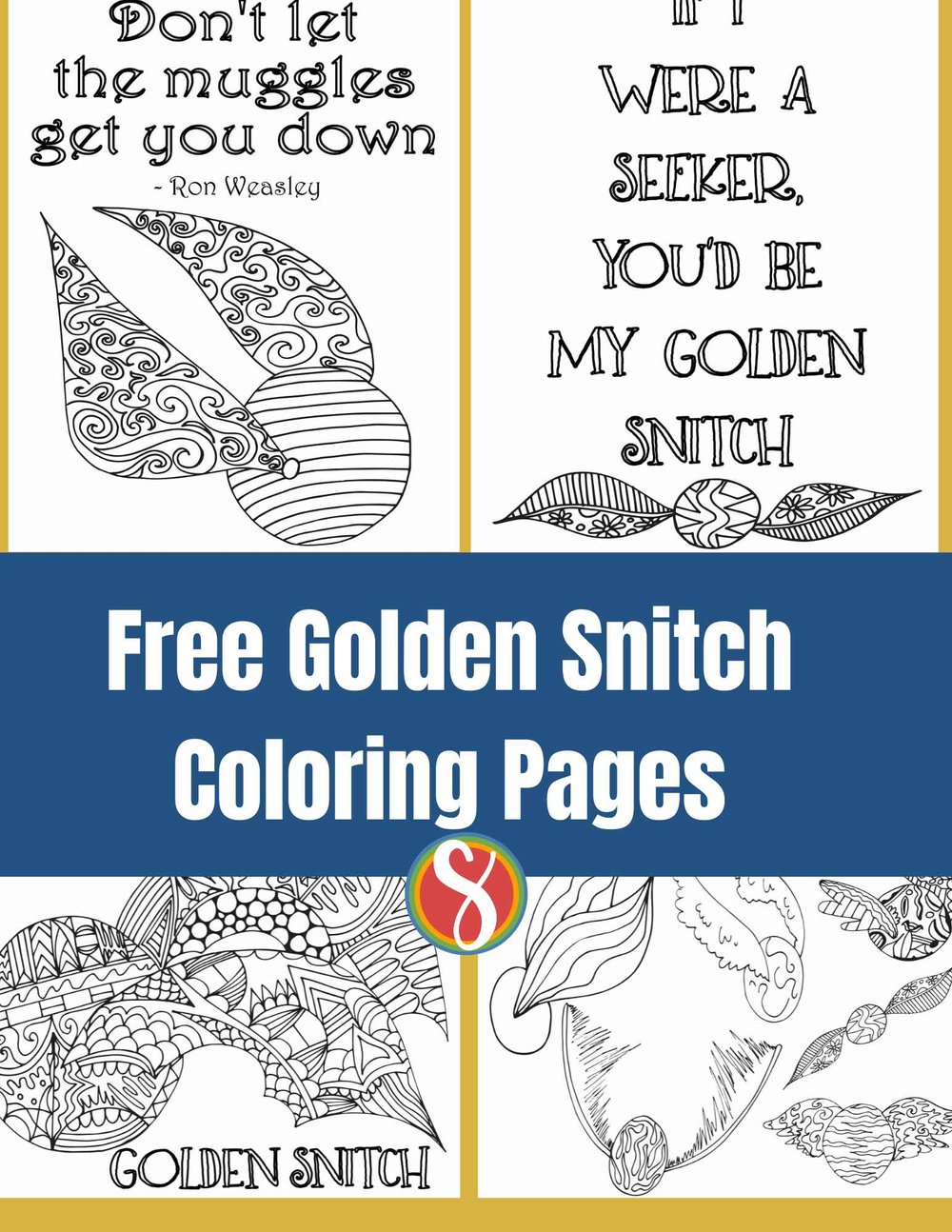 Free golden snitch coloring pages â stevie doodles