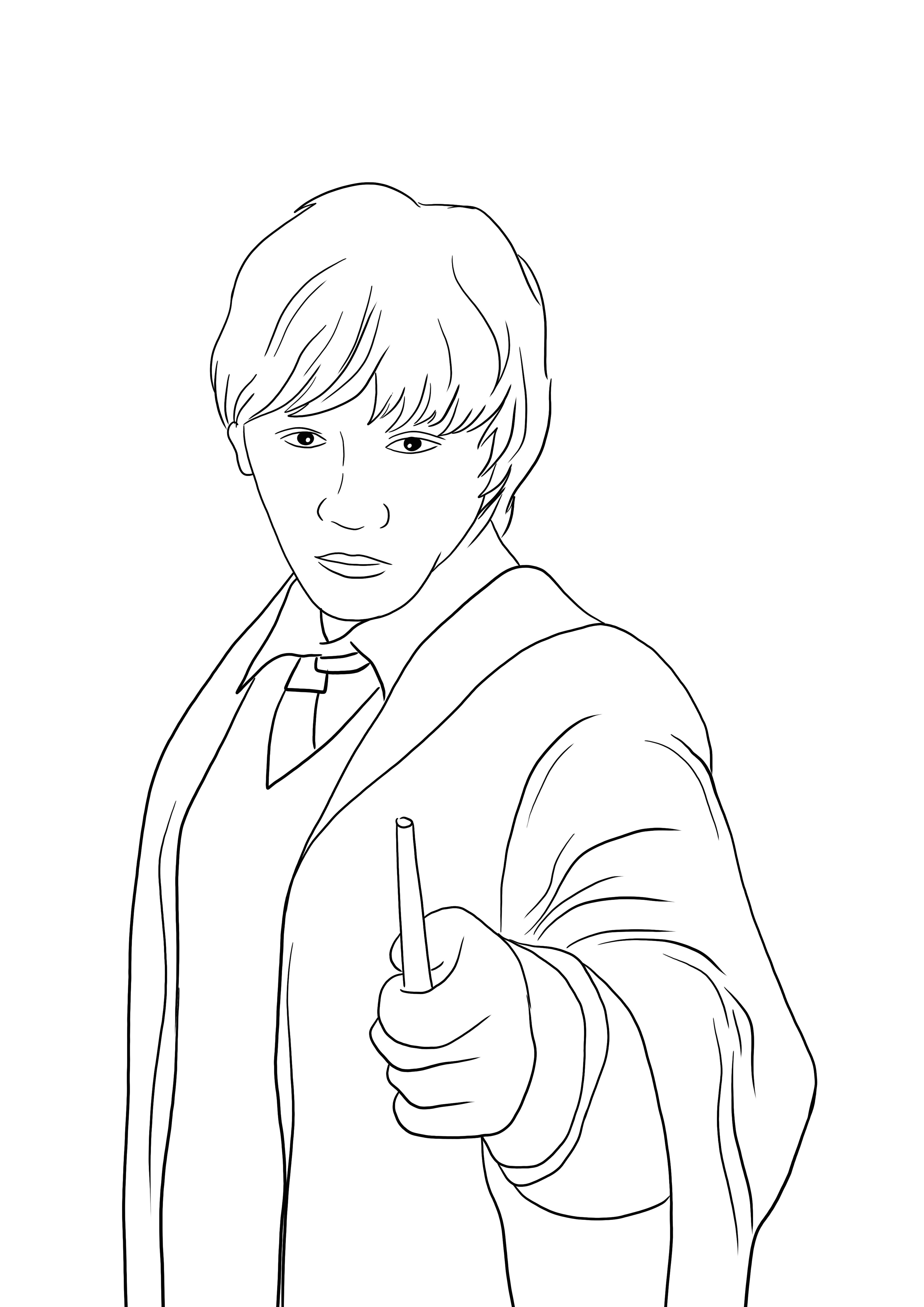 Ron weasley coloring picture free to download for all harry potter fans