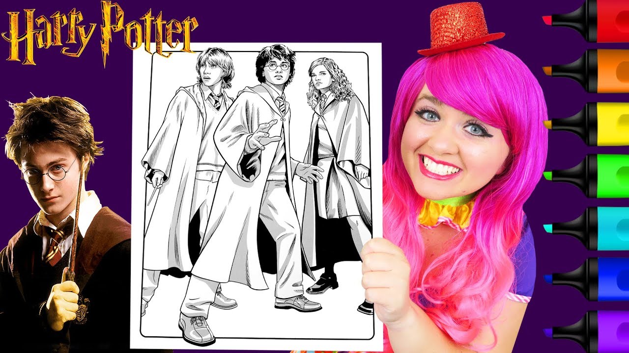 Coloring harry potter ron herione crayola coloring page prisacolor arkers kii the clown