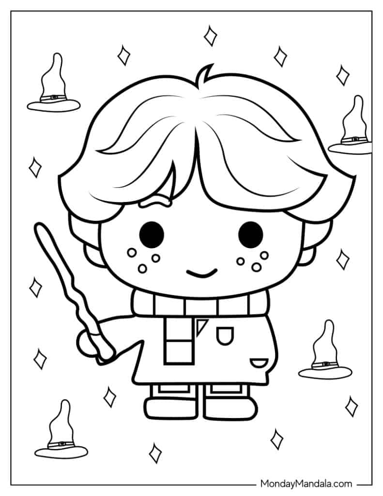 Harry potter coloring pages free pdf printables