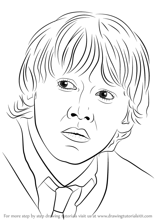 How to draw ron weasley from harry potter harry potter step by step