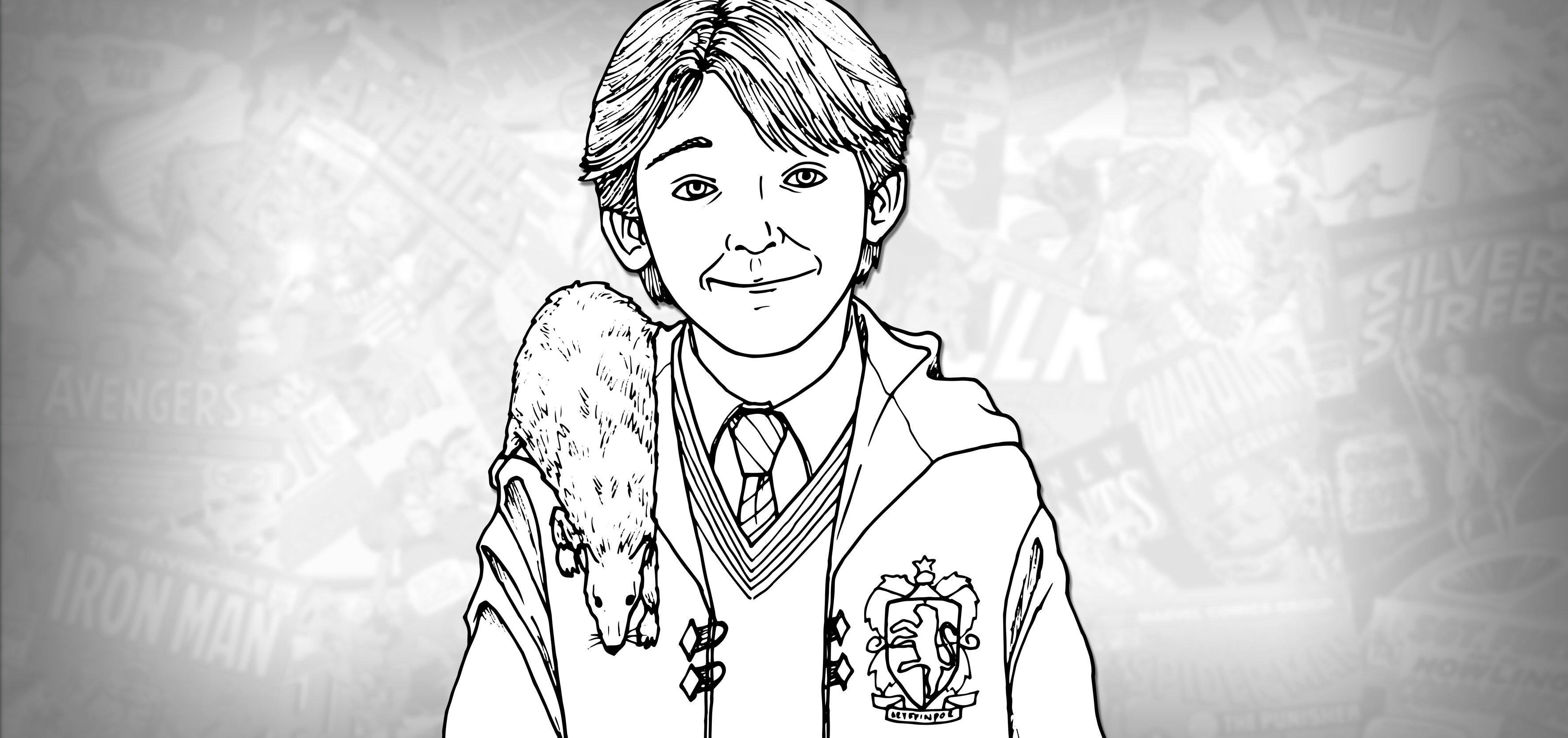 How to draw ron weasley harry potter movie series drawing tutorial